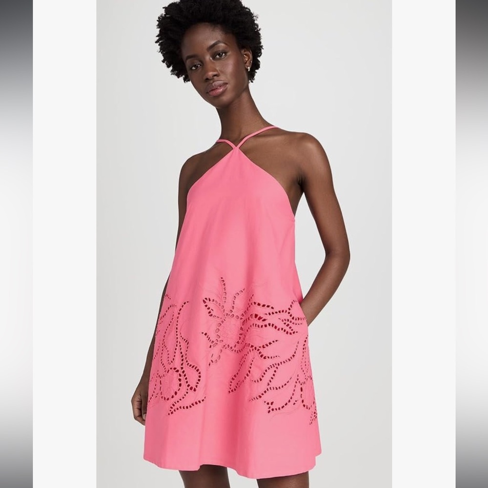 Minkpink Darla Broderie Mini Dress in Pink